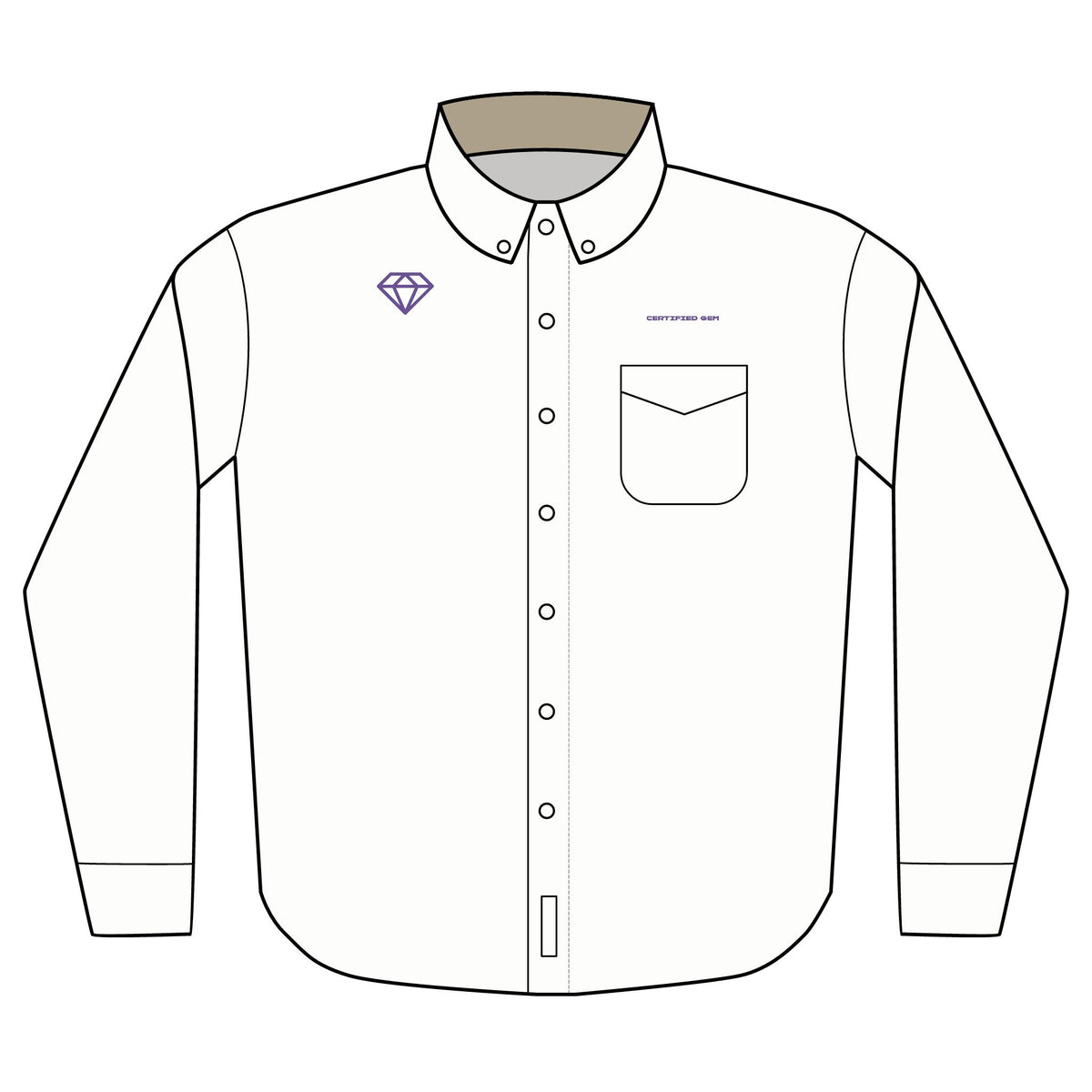 Diamond - Long Sleeve Button-Down (Embroidered)