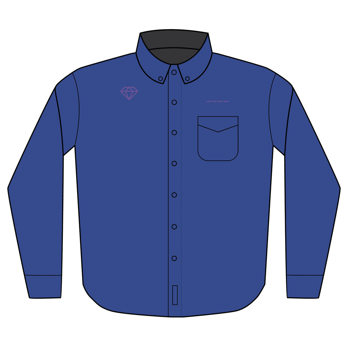 Diamond - Long Sleeve Button-Down (Embroidered)