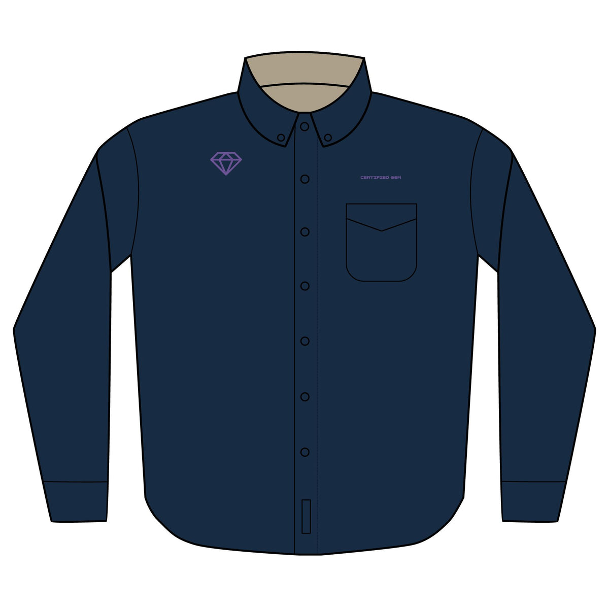 Diamond - Long Sleeve Button-Down (Embroidered)