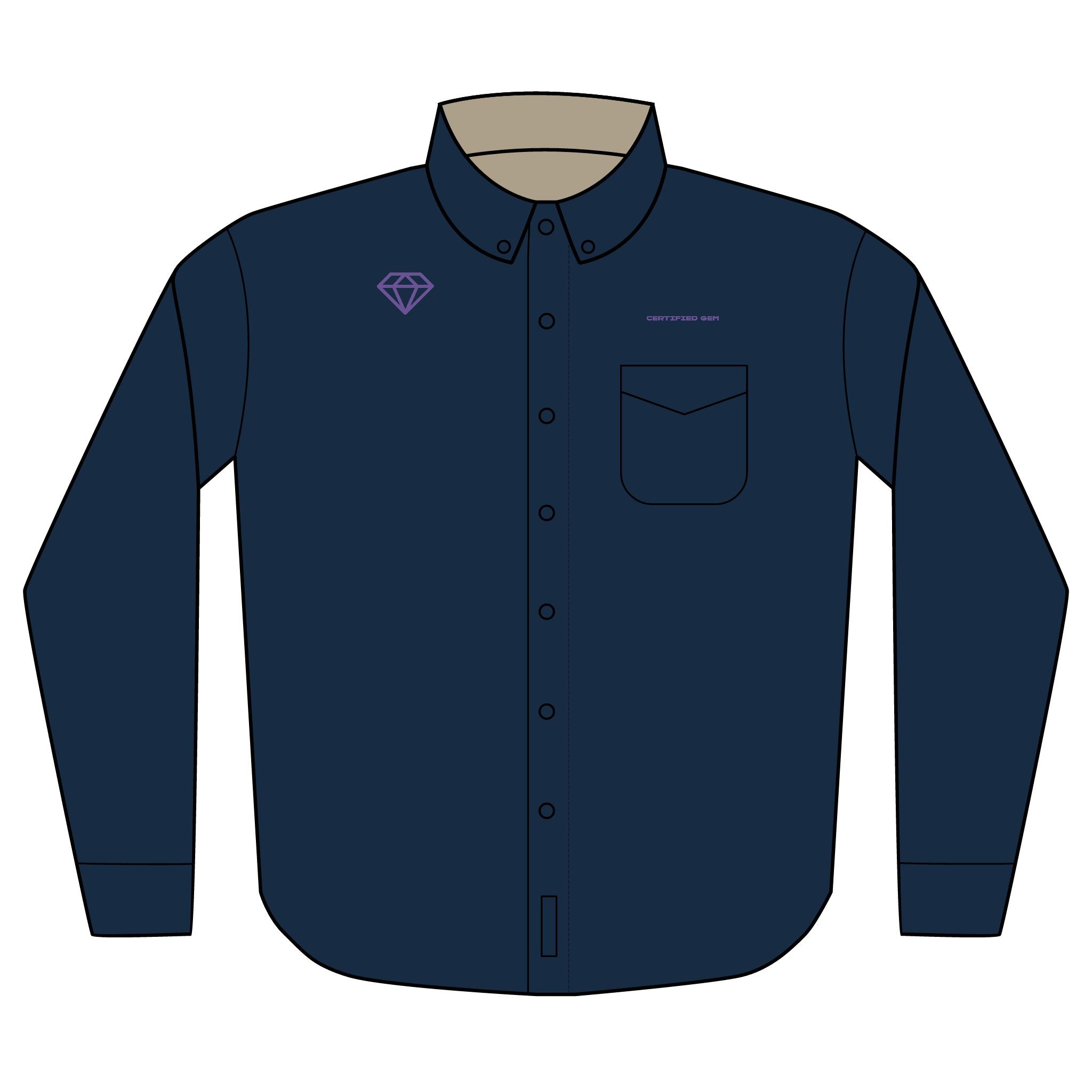 Diamond - Long Sleeve Button-Down (Embroidered)